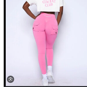 PCHEE BUM Scrunch Pocket Legging Barbie Pink L